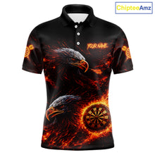 Load image into Gallery viewer, Eagle Couple Flame Dartboard &amp; Arrow Men Darts Polo Shirt Custom Outfits Dart Team Jerseys NYN2508