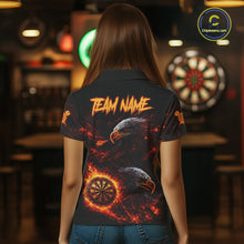 Load image into Gallery viewer, Eagle Couple Flame Dartboard &amp; Arrow Women Darts Polo Shirt Custom Outfits Dart Team Jerseys NYN2508