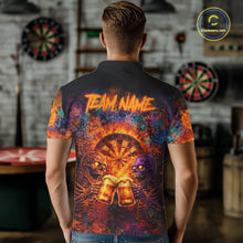 Load image into Gallery viewer, Funny Skeleton Cheer Beer Flame Men Darts Polo Shirt Custom Graffiti Dart Team Jerseys NYN2513