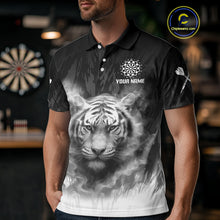 Load image into Gallery viewer, Men's Custom Darts Shirt With Pale Smoke Tiger Grunnge Pattern Dartboard NYN0296