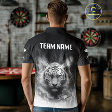 Load image into Gallery viewer, Men's Custom Darts Shirt With Pale Smoke Tiger Grunnge Pattern Dartboard NYN0296