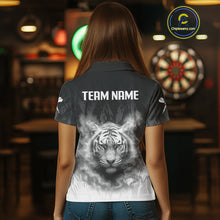 Load image into Gallery viewer, Women's Custom Darts Shirt With Pale Smoke Tiger Grunnge Pattern Dartboard NYN0296