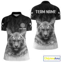 Load image into Gallery viewer, Women's Custom Darts Shirt With Pale Smoke Tiger Grunnge Pattern Dartboard NYN0296
