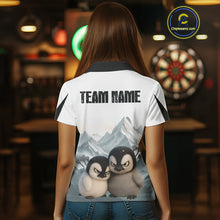 Load image into Gallery viewer, Women’s Darts Shirt With Iceberg Scene And Fierce Penguin Duo, Custom Name Option NYN0300