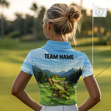 Load image into Gallery viewer, Funny Crocodile Golf Course Golf Polo Shirts For Women Personalized Team Name Golf Attire NYN3250