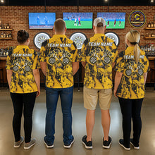 Load image into Gallery viewer, Yellow Grunge Funy Beer Darts Polo &amp; 1/4 Zip For Women Personalized Grunge Dart Team Shirts NYN3241