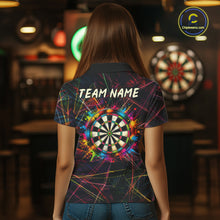 Load image into Gallery viewer, Splatter Paint Dartboard &amp; Arrow Women Darts Shirt Personalized Colorful Team Darts Jersey NYN3244