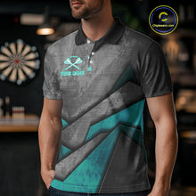 Load image into Gallery viewer, Aggressive Dog Dartboard Turquoise Darts Shirt For Men - Custom Name For Players NYN0563