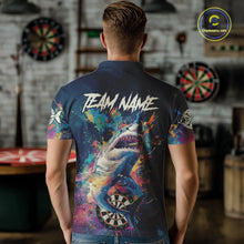 Load image into Gallery viewer, Personalized Multi-Color Splatter Funny Shark Men Darts Polo League Shirts Dart Jerseys NYN2217