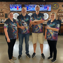 Load image into Gallery viewer, Personalized Multi-Color Splatter Funny Shark Women Darts Polo League Shirts Dart Jerseys NYN2217