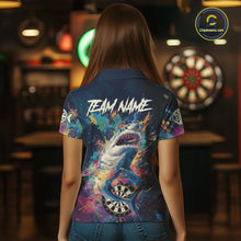 Load image into Gallery viewer, Personalized Multi-Color Splatter Funny Shark Women Darts Polo League Shirts Dart Jerseys NYN2217