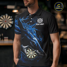 Load image into Gallery viewer, Personalized Blue Horror Shark Men Darts Polo League Shirts Funny Grunge Dart Jerseys NYN2218