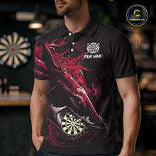 Load image into Gallery viewer, Personalized Red Horror Shark Men Darts Polo League Shirts Funny Grunge Dart Jerseys NYN2219