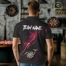 Load image into Gallery viewer, Personalized Red Horror Shark Men Darts Polo League Shirts Funny Grunge Dart Jerseys NYN2219