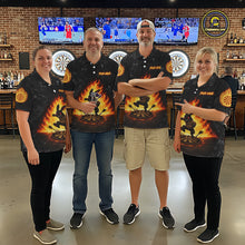 Load image into Gallery viewer, Crazy Rabbit Dartboard Fire Flame Darts Shirt For Men Custom Name &amp; Team Grunge Dart Outfits Jerseys NYN3080