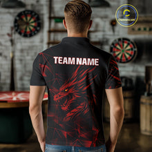 Load image into Gallery viewer, Men’s Custom Darts Shirt With Maroon Dragons And Black Geometric Pattern NYN0308