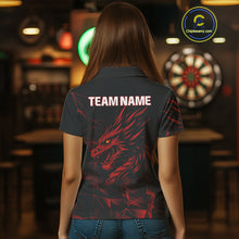 Load image into Gallery viewer, Women’s Custom Darts Shirt With Maroon Dragons And Black Geometric Pattern NYN0308