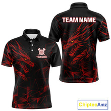 Load image into Gallery viewer, Men’s Custom Darts Shirt With Maroon Dragons And Black Geometric Pattern NYN0308