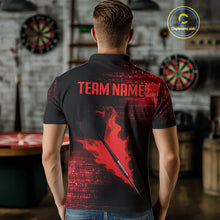 Load image into Gallery viewer, Men’s Custom Darts Shirt With Flaming Dart Arrow And Ruby Digital Matrix NYN0310