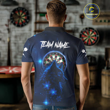 Load image into Gallery viewer, Blue Dark Lightning Wolf Dartboard Men's Darts Shirt - Custom Team Jersey NYN0577