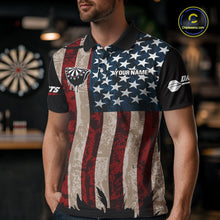 Load image into Gallery viewer, US Flag Dart Arrow &amp; Dartboard Darts Polo Shirt For Men Custom Patriotic Dart Team Jerseys NYN2523