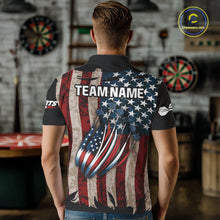 Load image into Gallery viewer, US Flag Dart Arrow &amp; Dartboard Darts Polo Shirt For Men Custom Patriotic Dart Team Jerseys NYN2523