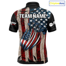 Load image into Gallery viewer, US Flag Dart Arrow &amp; Dartboard Darts Polo Shirt For Men Custom Patriotic Dart Team Jerseys NYN2523
