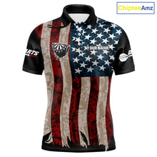 Load image into Gallery viewer, US Flag Dart Arrow &amp; Dartboard Darts Polo Shirt For Men Custom Patriotic Dart Team Jerseys NYN2523