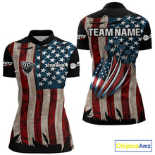 Load image into Gallery viewer, US Flag Dart Arrow &amp; Dartboard Darts Quarter-Zip Shirt For Women Custom Patriotic Dart Team Jerseys NYN2523