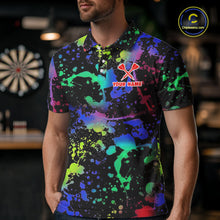 Load image into Gallery viewer, Heart Colorful Splatter Dartboard Men Darts Polo Shirt Custom Valentine Dart Couple Jerseys NYN2526