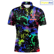 Load image into Gallery viewer, Heart Colorful Splatter Dartboard Men Darts Polo Shirt Custom Valentine Dart Couple Jerseys NYN2526