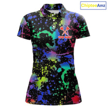 Load image into Gallery viewer, Heart Colorful Splatter Dartboard Women Darts Polo Shirt Custom Valentine Dart Couple Jerseys NYN2526