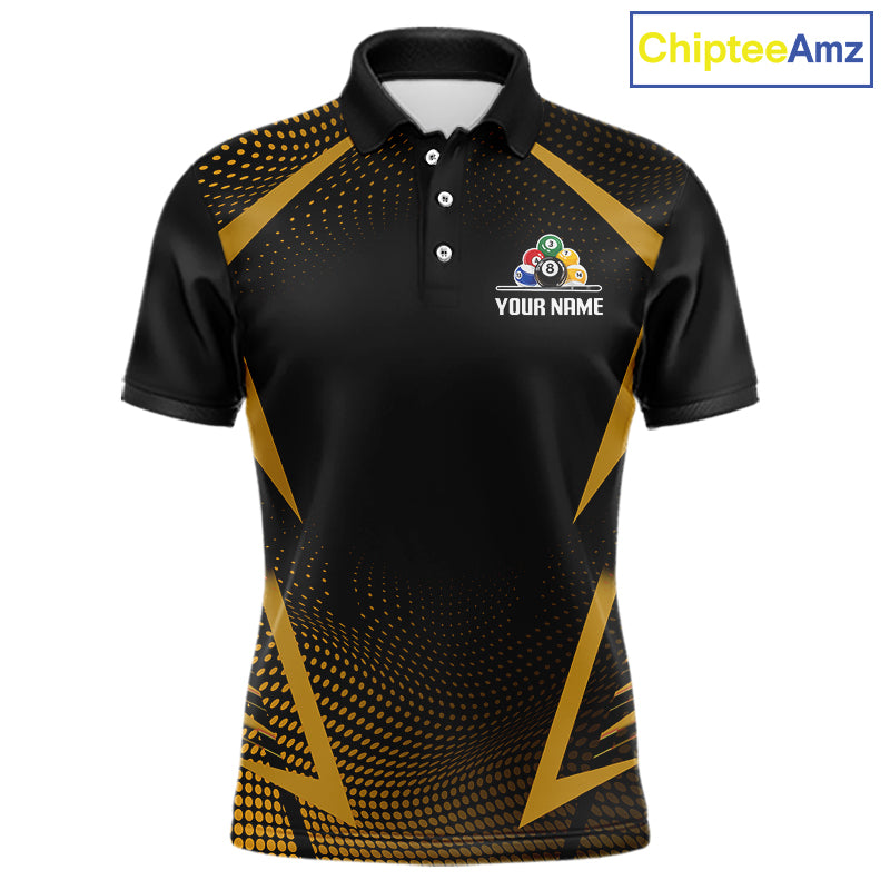 Custom 8 Ball & 9 Ball Mens Billiard Shirt Personalized Thunder Yellow Billiard Pool Team Shirt NYN3091