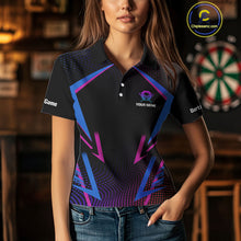 Load image into Gallery viewer, Women’s Custom Darts Team Shirt With Colorful Halftone Pattern Skull Dart Arrow NYN0313