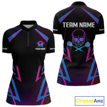 Load image into Gallery viewer, Women’s Custom Darts Team Shirt With Colorful Halftone Pattern Skull Dart Arrow NYN0313
