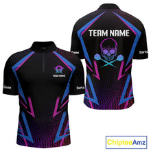 Load image into Gallery viewer, Men’s Custom Darts Team Shirt With Colorful Halftone Pattern Skull Dart Arrow NYN0313
