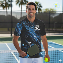 Load image into Gallery viewer, Custom Blue Grunge Shark Pickleball 3D Ball Jerseys Men Funny Pickleball League Shirts NYN2225