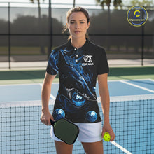 Load image into Gallery viewer, Custom Blue Grunge Shark Pickleball 3D Ball Jerseys Women Funny Pickleball League Shirts NYN2225