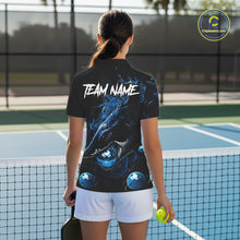 Load image into Gallery viewer, Custom Blue Grunge Shark Pickleball 3D Ball Jerseys Women Funny Pickleball League Shirts NYN2225