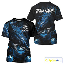 Load image into Gallery viewer, Custom Blue Grunge Shark Pickleball 3D Ball Jerseys Men Funny Pickleball League Shirts NYN2225