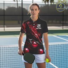 Load image into Gallery viewer, Custom Red Grunge Shark Pickleball 3D Ball Jerseys Women Funny Pickleball League Shirts NYN2226