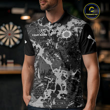 Load image into Gallery viewer, Men's Custom Darts Shirt - Gothic Dartboard With Ink Splash &amp; Baroque Pattern NYN0321