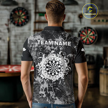Load image into Gallery viewer, Men's Custom Darts Shirt - Gothic Dartboard With Ink Splash &amp; Baroque Pattern NYN0321