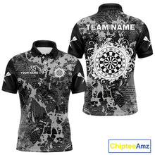 Load image into Gallery viewer, Men's Custom Darts Shirt - Gothic Dartboard With Ink Splash &amp; Baroque Pattern NYN0321