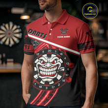 Load image into Gallery viewer, Maroon Lightning Devil Dartboard Darts Shirt For Men - Custom Name &amp; Team Jersey NYN0583