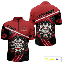 Load image into Gallery viewer, Maroon Lightning Devil Dartboard Darts Shirt For Men - Custom Name &amp; Team Jersey NYN0583