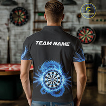 Load image into Gallery viewer, Custom Dragon Lighting Blue Dartboard Dart Polo Jerseys For Men Dart Team Shirt NYN1723