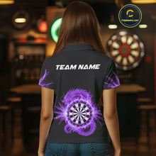 Load image into Gallery viewer, Custom Dragon Lighting Purple Dartboard Dart Polo Jerseys For Women Dart Team Shirt NYN1725