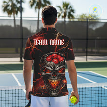 Load image into Gallery viewer, Custom Lightning Thunder Skull Red Muti-Ball Pickleball Jerseys Men Pickleball League Shirts NYN2232