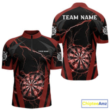 Load image into Gallery viewer, Custom Thunder Lightning Darts Polo &amp; 1/4 Zip Shirt For Men Red Darts Thunder Team Jerseys NYN2889